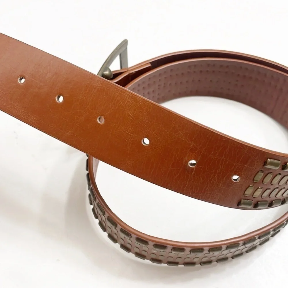 Brown studded belt